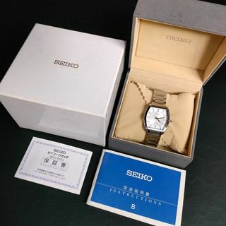 セイコー(SEIKO)の極美品【稼働品】SEIKOセイコードルチェ　トノー　ホワイト　シルバー　クォーツ(腕時計(アナログ))