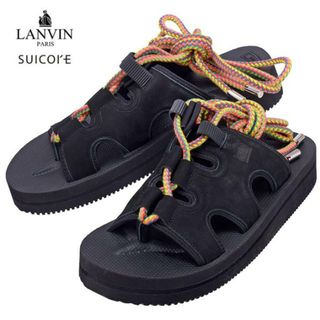 ランバン(LANVIN)のLANVIN × SUICOKE ランバン × スイコック CUT-OUT ANKLE STRAP SUNDAL OG3262VabLVN カットアウト ストラップ サンダル レディース lan0001 ブラック(サンダル)