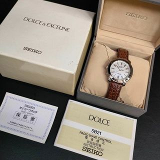 セイコー(SEIKO)の極美品【稼働品】SEIKO　セイコードルチェ　ホワイトシェル　シルバー　ソーラー(腕時計(アナログ))