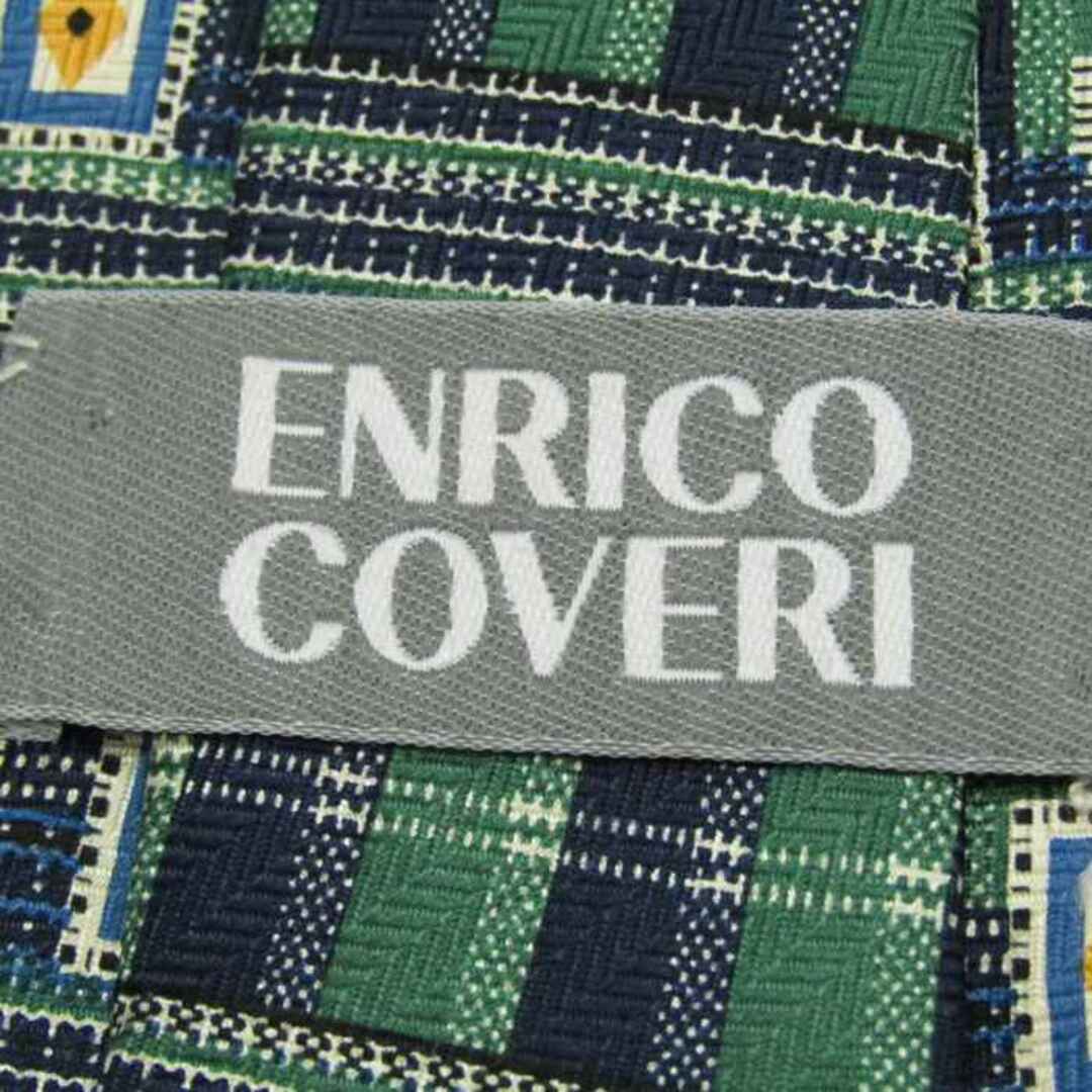 ENRICO COVERI(エンリココベリ)のエンリコ・コベリ ブランド ネクタイ シルク ボーダー柄 小紋柄 メンズ グリーン Enrico Coveri メンズのファッション小物(ネクタイ)の商品写真