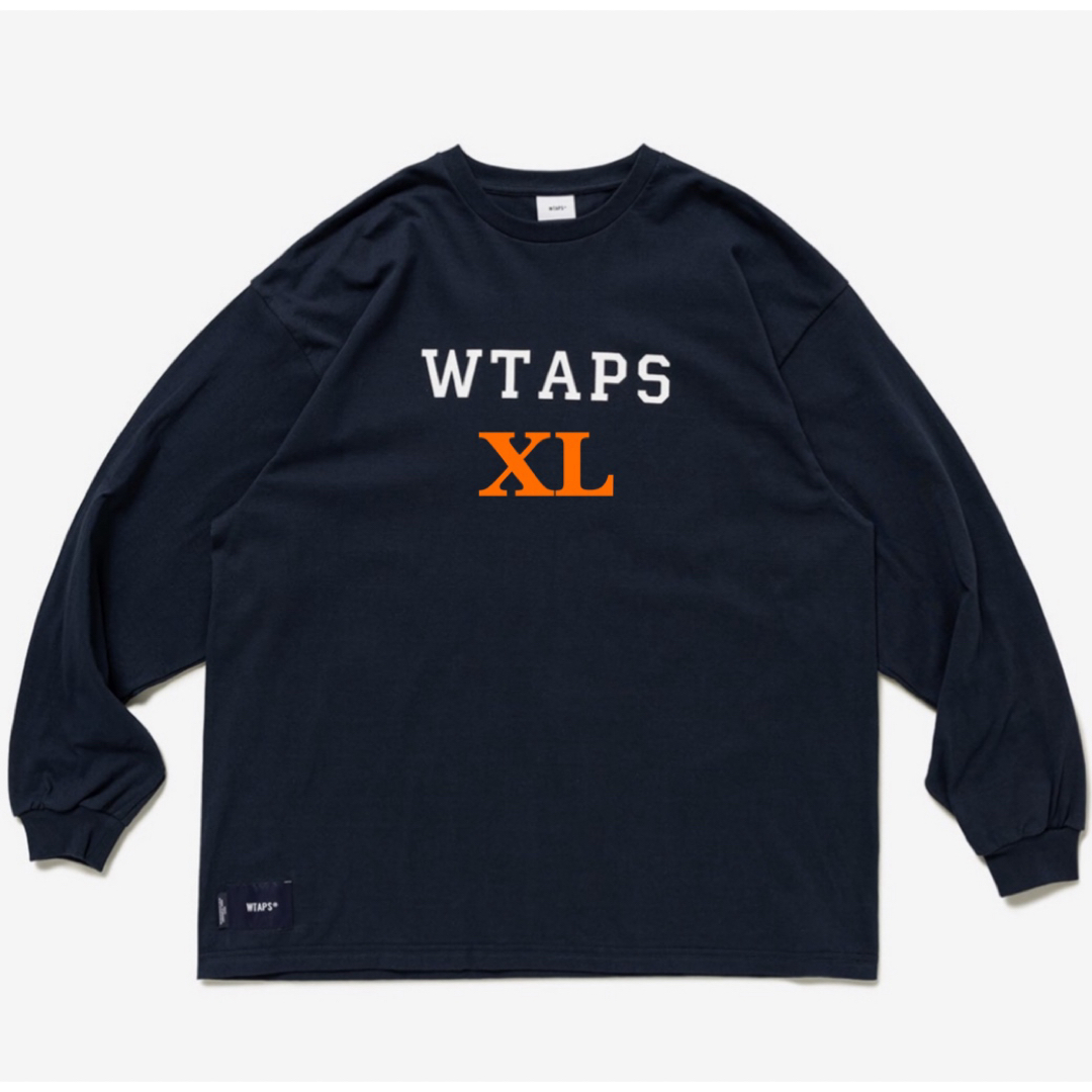 W)taps(ダブルタップス)のWTAPS COLLEGE / LS / COTTON  NAVY XL メンズのトップス(Tシャツ/カットソー(七分/長袖))の商品写真