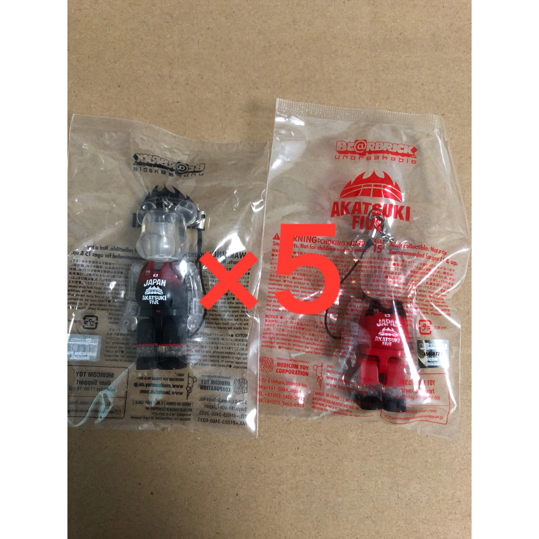 MEDICOM TOY(メディコムトイ)の×5 BE@RBRICK バスケ日本代表 アカツキファイブ AKATSUKI エンタメ/ホビーのフィギュア(スポーツ)の商品写真