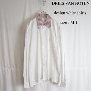ドリスヴァンノッテン(DRIES VAN NOTEN)の00s DRIES VAN NOTEN デザイン ホワイトシャツ 46 白シャツ(シャツ)