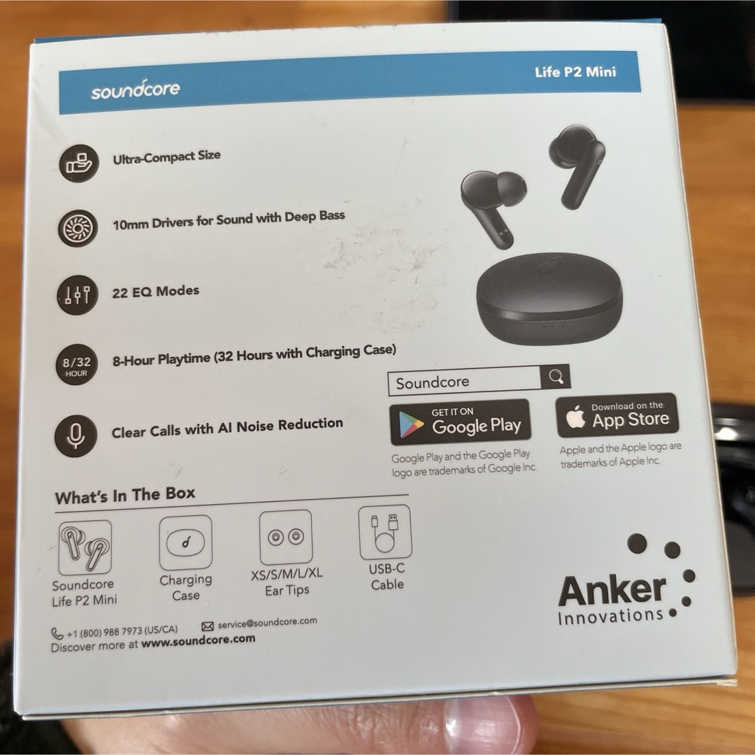 Anker(アンカー)のsoundcore LIFE P2 MINI BLACK ブラック 黒 アンカー スマホ/家電/カメラのオーディオ機器(ヘッドフォン/イヤフォン)の商品写真