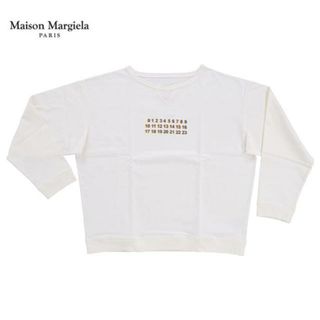 Maison Margiela メゾン マルジェラ FELPA S50GU0088 S23366 101 メンズ スウェット トレーナー トップス 長袖 リブ ロゴ プリント コットン 綿 ホワイト(mgl0027) -(スウェット)