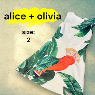 アリスアンドオリビア(Alice+Olivia)の美品 alice +olivia アリスアンドオリビア 2 S 7号 ワンピ(ミニワンピース)