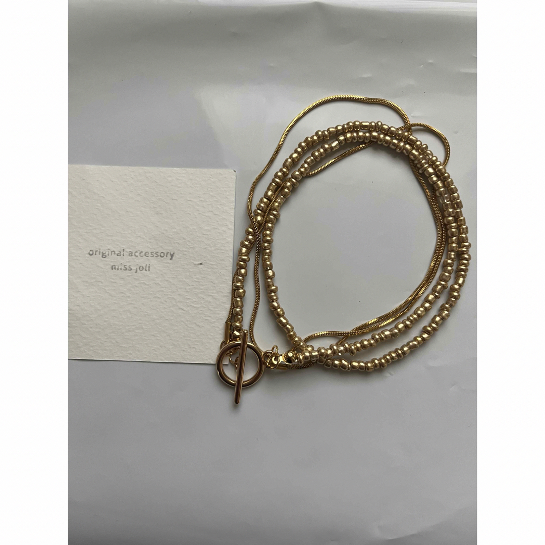 2連necklace    gold ハンドメイドのアクセサリー(ネックレス)の商品写真