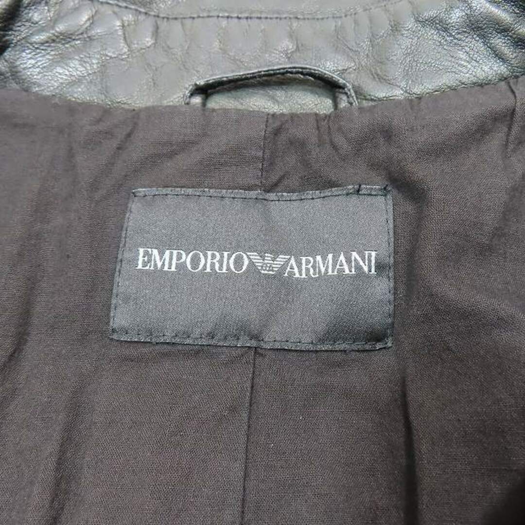 Emporio Armani(エンポリオアルマーニ)のエンポリオアルマーニ EMPORIO ARMANI レザー 革ジャケット メンズのジャケット/アウター(ライダースジャケット)の商品写真