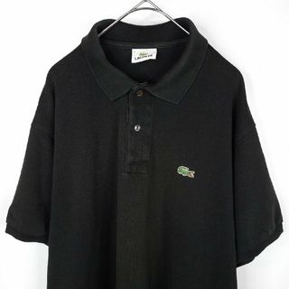 ラコステ(LACOSTE)のラコステ　ポロシャツ　半袖　L1212　刺繍ロゴ　シェル　ユーロ古着　黒　XL(ポロシャツ)