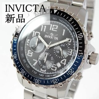 インビクタ(INVICTA)のブルー/ブラック新品インビクタ39127ブラック黒クロノグラフ日本製クォーツ(腕時計(アナログ))