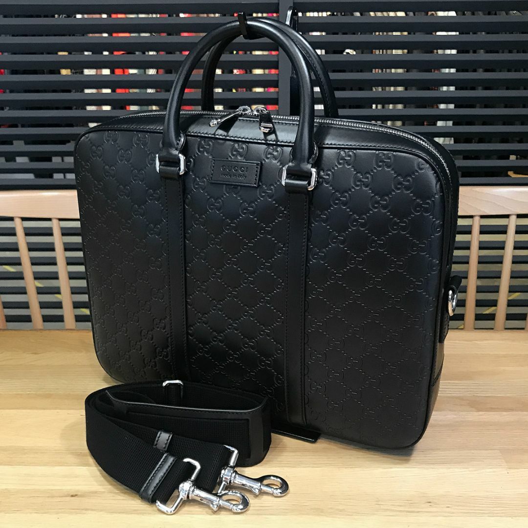 Gucci(グッチ)の新品未使用 グッチ グッチシマ ビジネスバッグ ブリーフケース ブラック 黒 メンズのバッグ(ビジネスバッグ)の商品写真