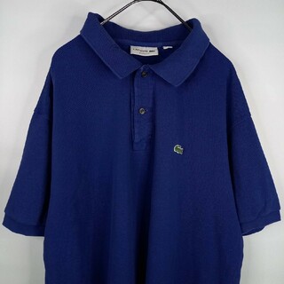 ラコステ(LACOSTE)のラコステ　ポロシャツ　半袖　L1212　刺繍ロゴ　シェルボタン　ブルー　3XL(ポロシャツ)