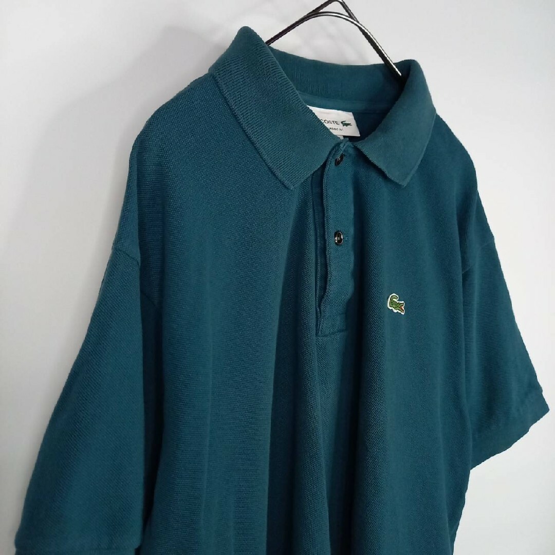 LACOSTE(ラコステ)のラコステ　ポロシャツ　半袖　L1212　刺繍ロゴ　シェル　ユーロ古着　緑　L メンズのトップス(ポロシャツ)の商品写真