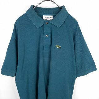 ラコステ(LACOSTE)のラコステ　ポロシャツ　半袖　L1212　刺繍ロゴ　シェル　ユーロ古着　緑　L(ポロシャツ)