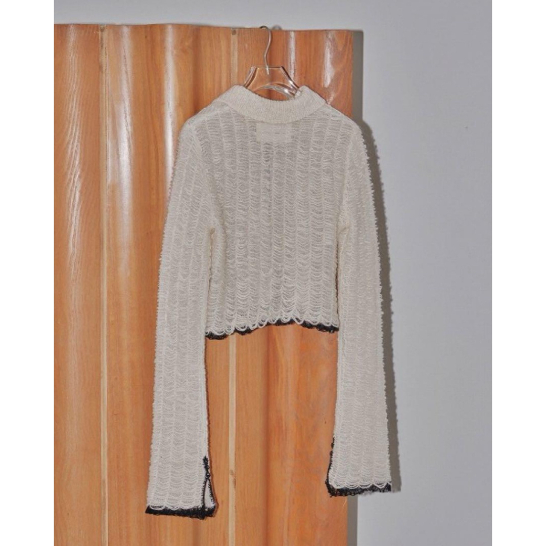 Mesh Jacquard Knitshirts　アイボリー\n18,700yen