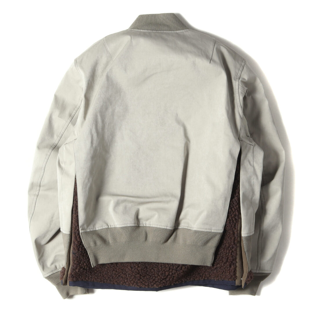 sacai(サカイ)のSacai サカイ ブルゾン サイズ:1 23AW フェイク スウェード ミックス ダブルジップ ブルゾン Faux Suede Mix Blouson 23-03209M アウター MA-1 ボンバー ジャケット ボア フリース パテッド 中わた グレー 日本製【メンズ】【中古】 メンズのジャケット/アウター(ブルゾン)の商品写真