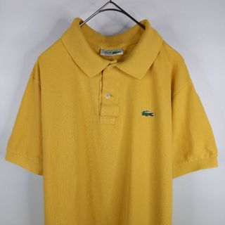 ラコステ(LACOSTE)のフレンチ　ラコステ　ポロシャツ　半袖　L1212　刺繍ロゴ　シェルボタン　黄　M(ポロシャツ)