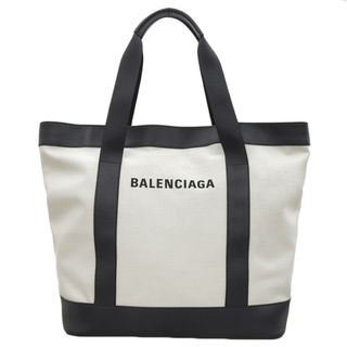 アザー(other)のバレンシアガ BALENCIAGA ネイビートート トートバッグ キャンバス/レザー ホワイト/ブラック 374767 中古 新入荷 OB1700(トートバッグ)