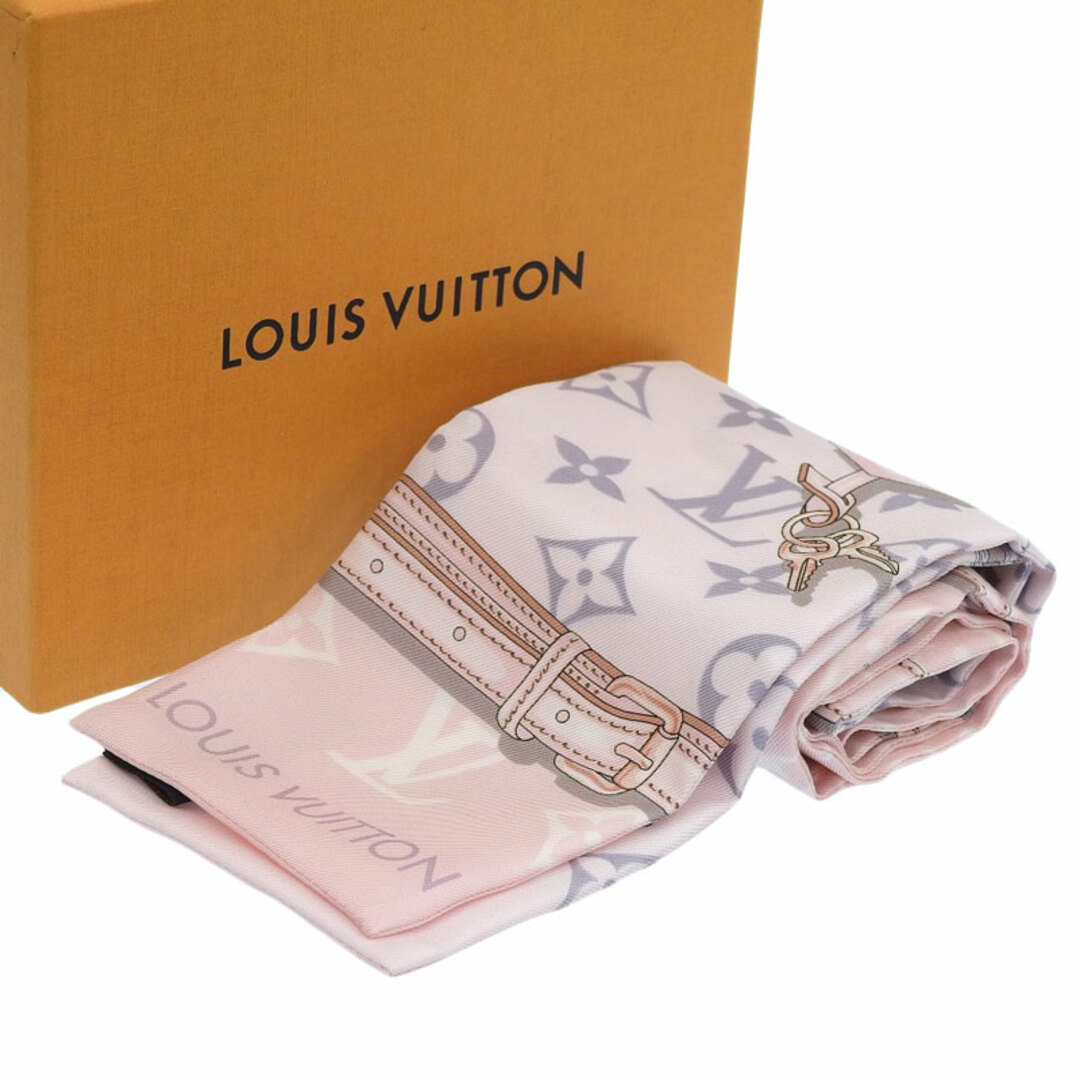 LOUIS VUITTON(ルイヴィトン)のルイヴィトン LOUISVUITTON バンドー・モノグラムコンフィデンシャル バンドー スカーフ シルク ローズクレール M70637 中古 新入荷 LV1519 レディースのファッション小物(バンダナ/スカーフ)の商品写真