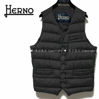 美品 ヘルノ レジェンド ダウン ベスト 48 グレー HERNO LEGEND