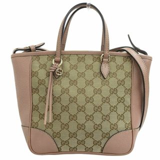 グッチ(Gucci)のグッチ GUCCI 2WAYバッグ ハンドバッグ ショルダーバッグ GGキャンバス/レザー ベージュ/ピンク 353121 中古 新入荷 GU0560(ハンドバッグ)