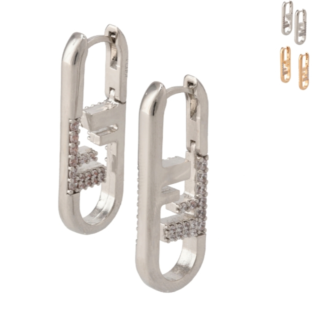 FENDI - フェンディ FENDI ピアス FENDI O'LOCK FFロゴ パヴェ オー FENDI - フェンディ FENDI ピアス FENDI O'LOCK FFロゴ パヴェ オー