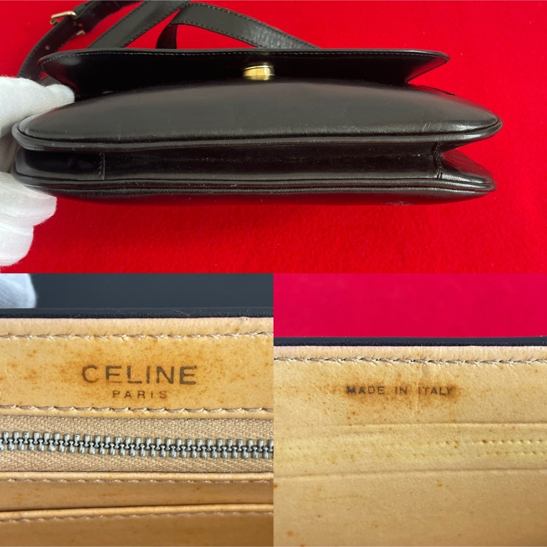 celine(セリーヌ)のCELINE セリーヌ　ヴィンテージ ショルダーバッグ　レザー　黒 レディースのバッグ(ショルダーバッグ)の商品写真