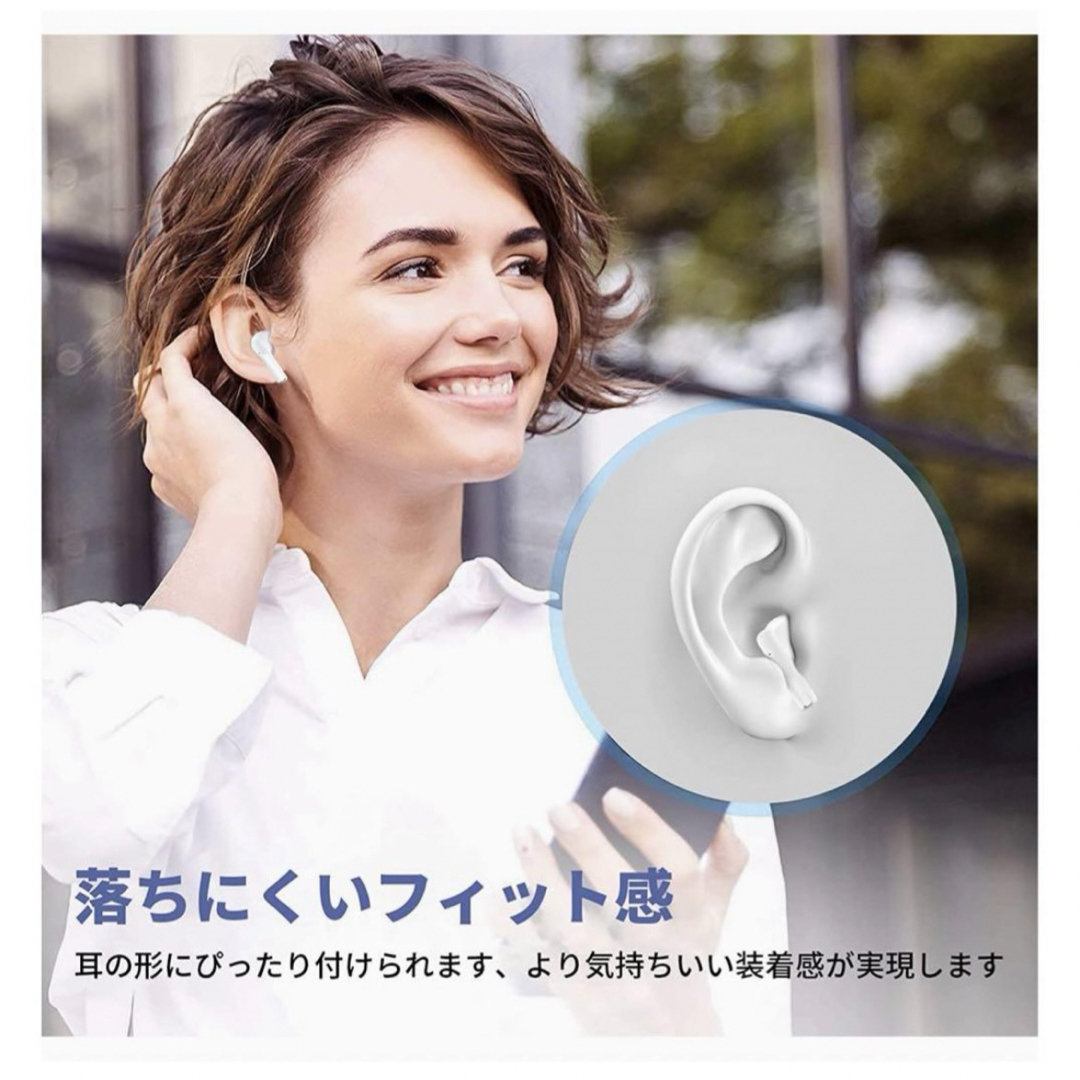 ワイヤレスイヤホン Bluetooth5.3 新品未使用 防水防汗 ワンタッチ スマホ/家電/カメラのオーディオ機器(ヘッドフォン/イヤフォン)の商品写真