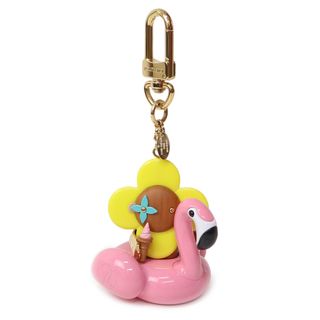 ルイヴィトン(LOUIS VUITTON)のルイ ヴィトン ポルト クレ ヴィヴィエンヌ フラミンゴ キーホルダー バッグチャーム ウッド ピンク イエロー グリーン ブラウン マルチカラー 黄 茶 緑 ゴールド金具 M00668  LOUIS VUITTON（新品・未使用品）(チャーム)