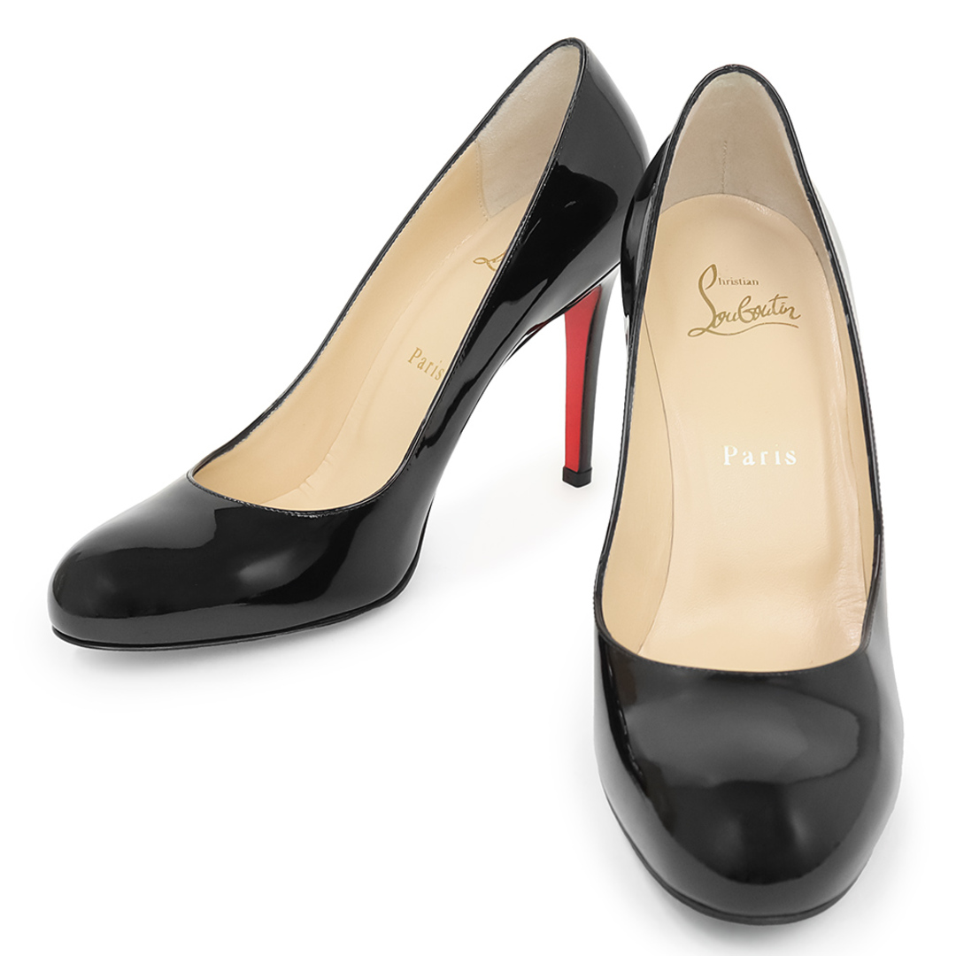 Christian Louboutin(クリスチャンルブタン)のクリスチャンルブタン Simple Pump 100 パンプス 靴 シューズ 37.5 24.5cm パテントレザー ブラック レッド 黒 赤 3080377 箱付 Christian Louboutin（新品・未使用品） レディースの靴/シューズ(ハイヒール/パンプス)の商品写真