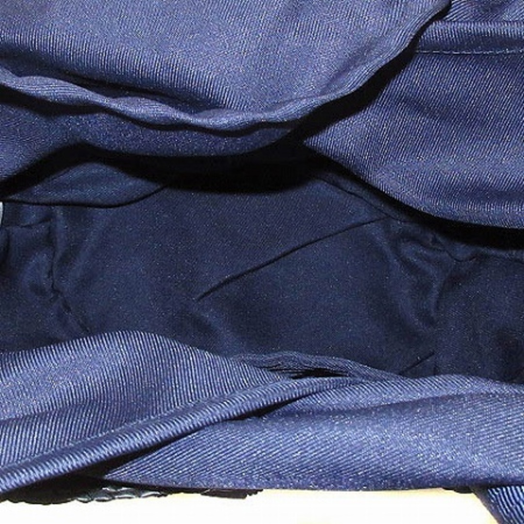 TOCCA(トッカ)のトッカ TOCCA かごバッグ バスケット リボン ストロー 紺 ネイビー 鞄 レディースのバッグ(かごバッグ/ストローバッグ)の商品写真