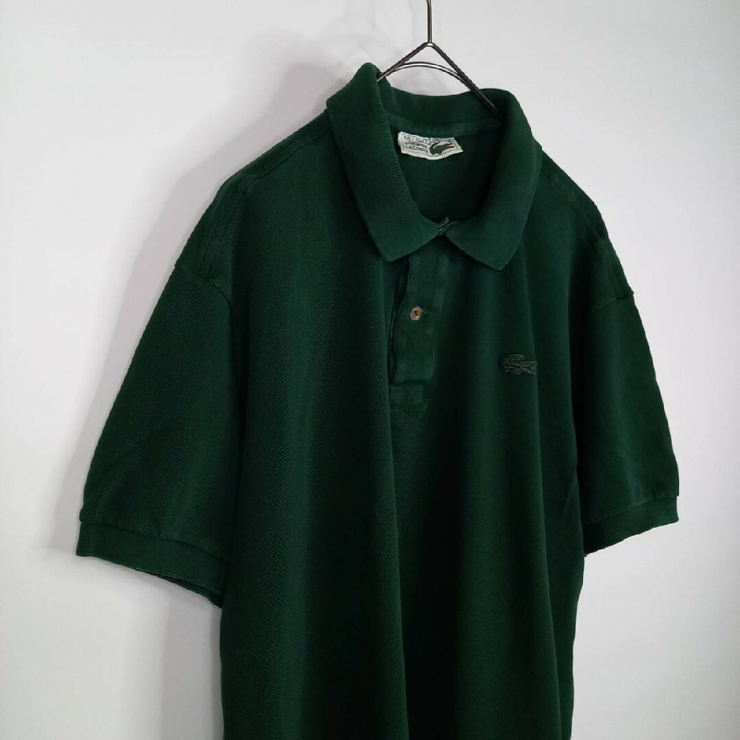 LACOSTE(ラコステ)のフレンチ　ラコステ　ポロシャツ　半袖　L1212　刺繍　シェルボタン　緑　XL メンズのトップス(ポロシャツ)の商品写真