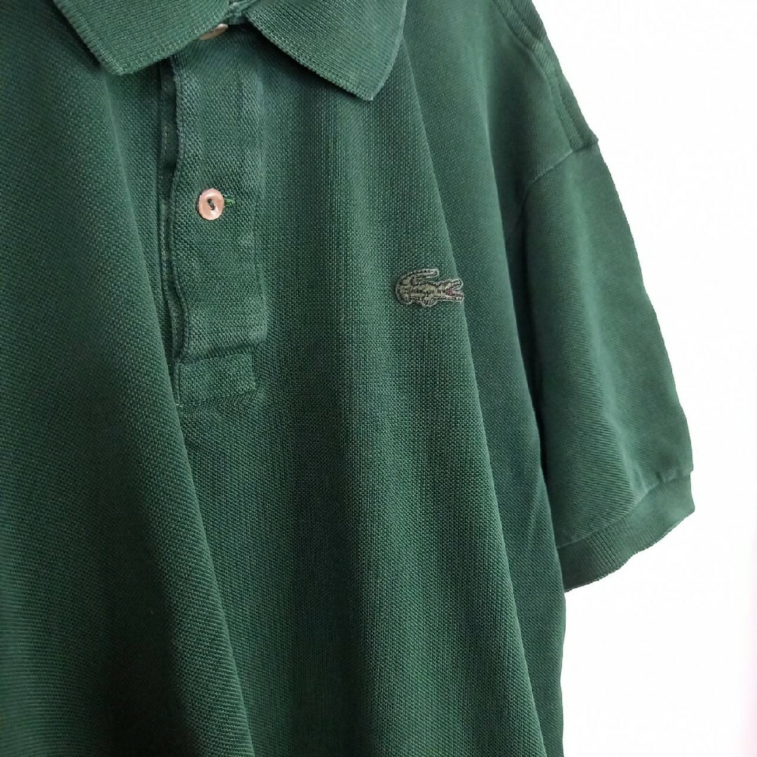 LACOSTE(ラコステ)のフレンチ　ラコステ　ポロシャツ　半袖　L1212　刺繍　シェルボタン　緑　XL メンズのトップス(ポロシャツ)の商品写真