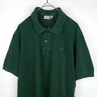 ラコステ(LACOSTE)のフレンチ　ラコステ　ポロシャツ　半袖　L1212　刺繍　シェルボタン　緑　XL(ポロシャツ)