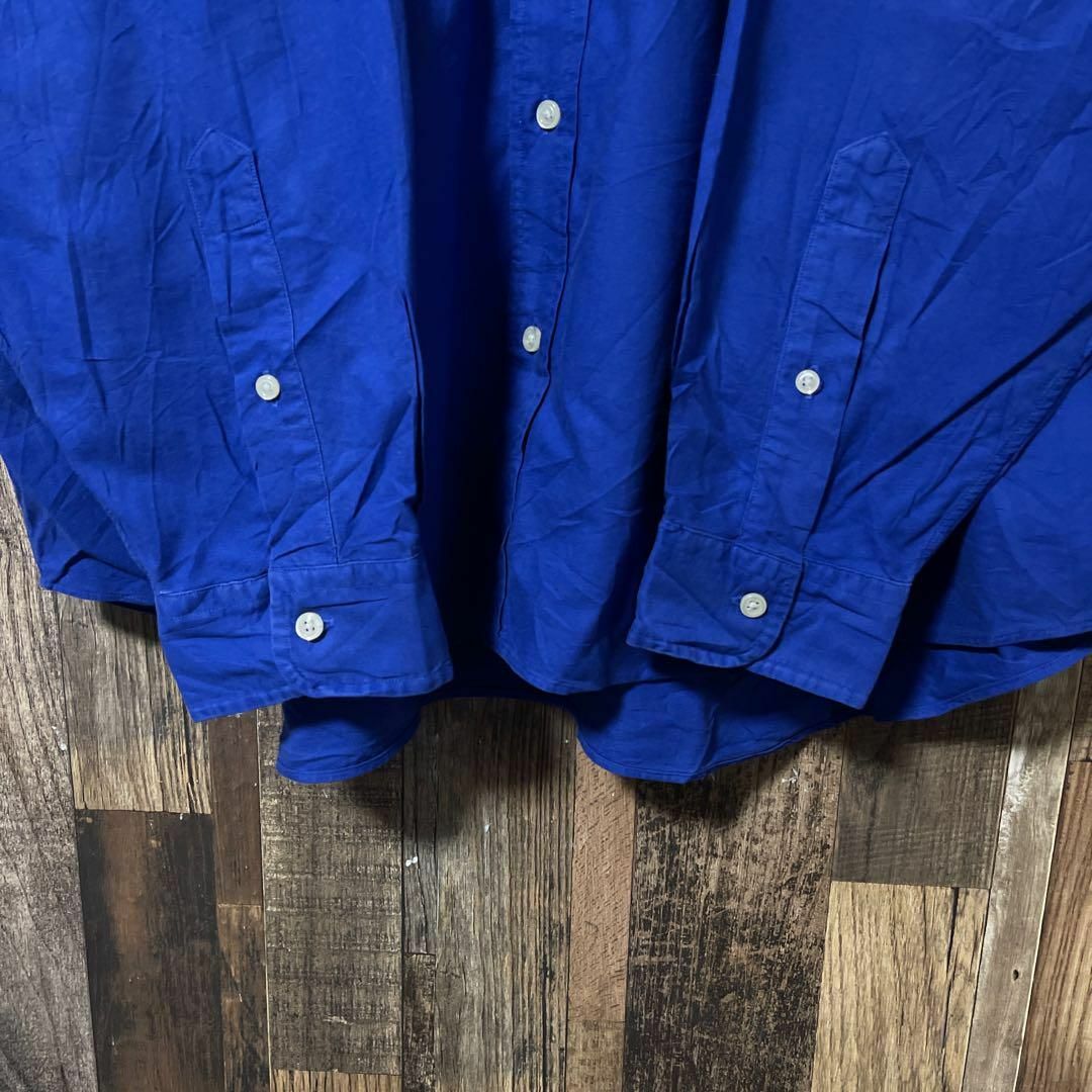 POLO RALPH LAUREN(ポロラルフローレン)のラルフローレン ボタンダウン メンズ 2XL ブルー シャツ 古着 90s 長袖 メンズのトップス(シャツ)の商品写真