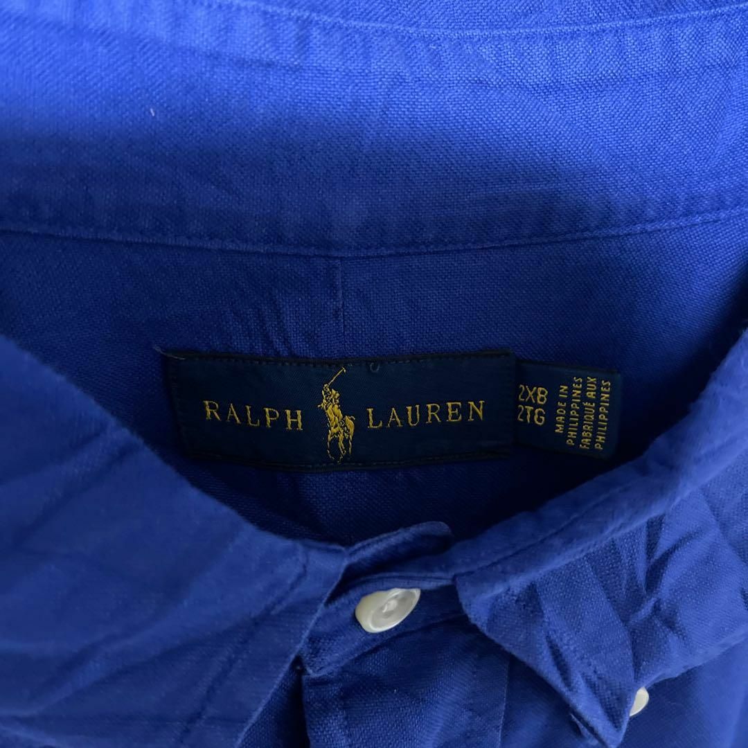 POLO RALPH LAUREN(ポロラルフローレン)のラルフローレン ボタンダウン メンズ 2XL ブルー シャツ 古着 90s 長袖 メンズのトップス(シャツ)の商品写真