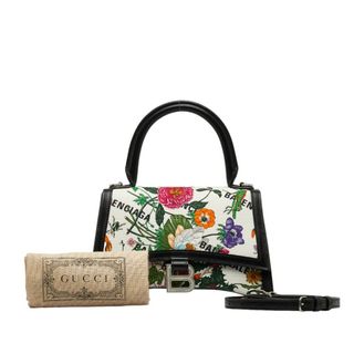 グッチ(Gucci)の美品 グッチ ハッカープロジェクト ×BALENCIAGA フローラ アワーグラス ハンドバッグ ショルダーバッグ 2WAY 681697 キャンバス レディース GUCCI 【1-0122764】(ハンドバッグ)