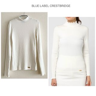 ブラックレーベルクレストブリッジ(BLACK LABEL CRESTBRIDGE)のBLUE LABEL CRESTBRIDGE  フリルハイネックリブ　ニット(ニット/セーター)