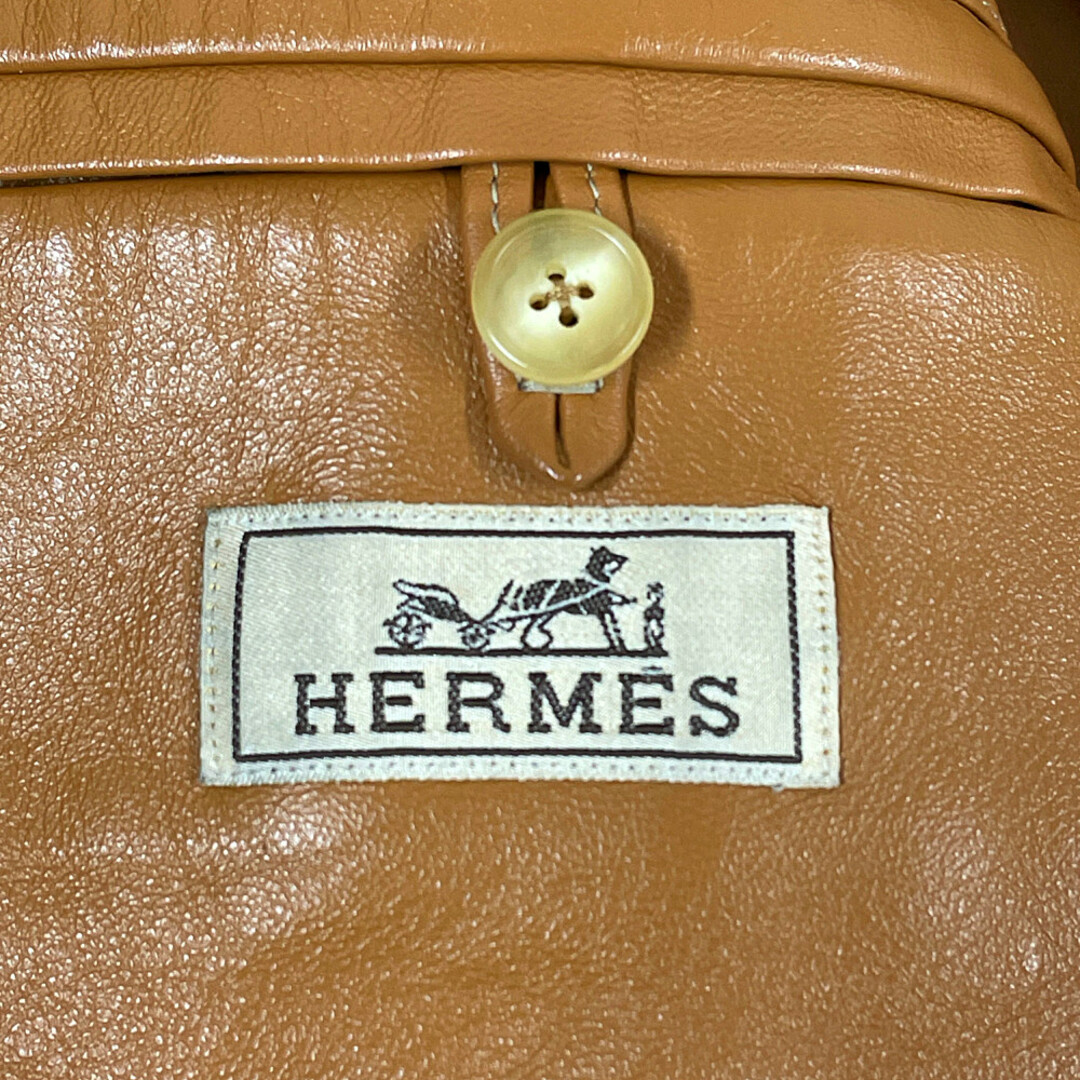 Hermes(エルメス)のHERMES エルメス レザージャケット ラムスキン ブラック/キャメル サイズ52 正規品 / 33539 メンズのジャケット/アウター(レザージャケット)の商品写真