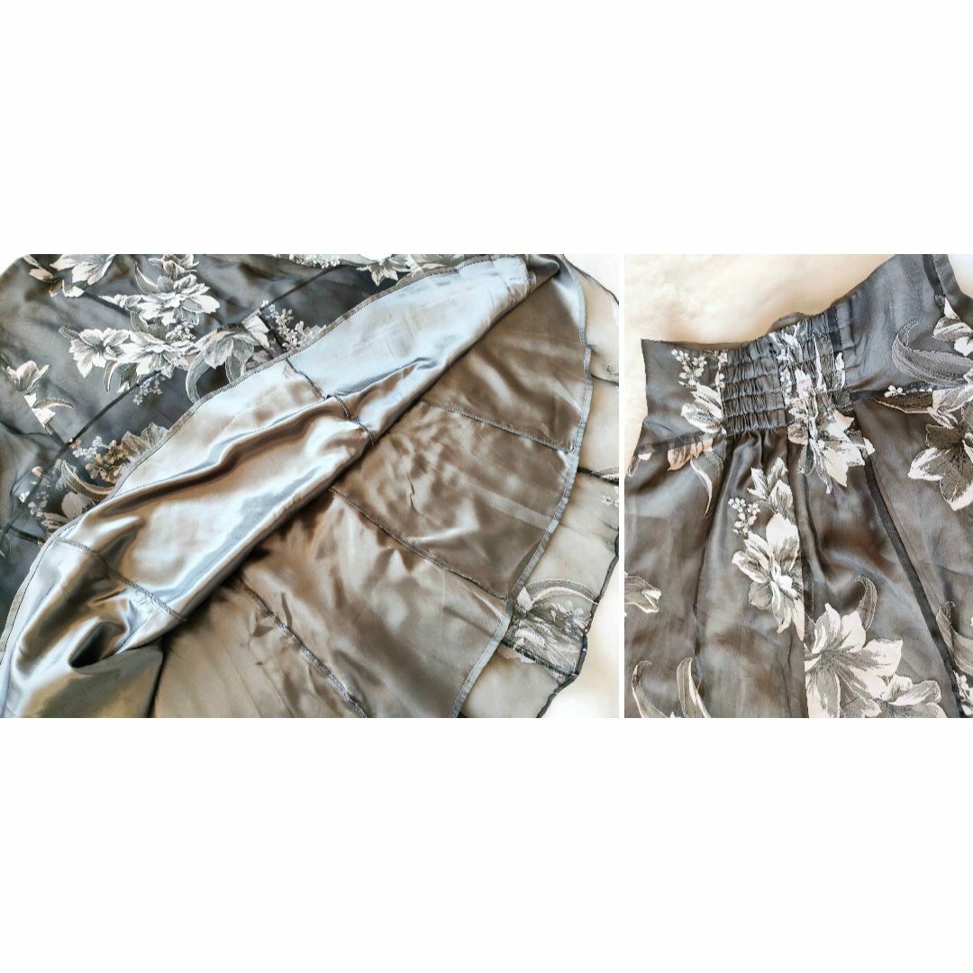 JUSGLITTY(ジャスグリッティー)のジャスグリッティー オパールフラワープリントスカート ブラック 1 S レディースのスカート(その他)の商品写真