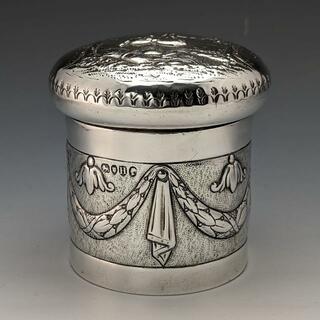1883年 英国アンティーク 純銀製ティーキャディー 110g JOHN SEPTIMUS BERESFORD(その他)