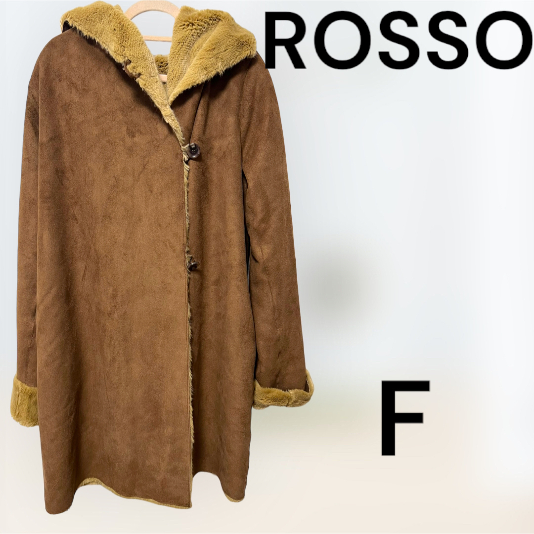 ROSSO(ロッソ)のROSSO ロッソ　エコムートンコート　リバーシブル　Fサイズ レディースのジャケット/アウター(ムートンコート)の商品写真