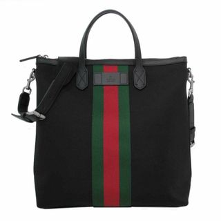 グッチ(Gucci)の【新品】グッチ バッグ トートバッグ 619751 KWT7N 1060 (ブラック) GUCCI キャンバス ウェビングライン 2WAY 斜め掛け A4対応 レディース アウトレット(トートバッグ)