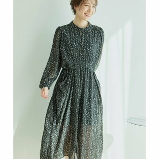 ジャイロ(JAYRO)の【ブラック（01）】花柄シフォンワンピース (ロングワンピース/マキシワンピース)