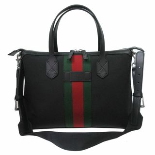 グッチ(Gucci)の【新品】グッチ バッグ トートバッグ 630923 (ブラック) GUCCI キャンバス ウェビングライン トート 2WAY 斜め掛け A4対応 レディース アウトレット(トートバッグ)