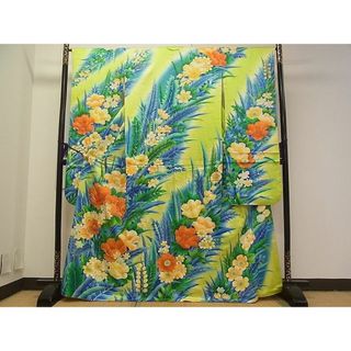 平和屋1■豪華振袖　駒刺繍　草花文　暈し染め　金彩　逸品　vf7513(振袖)