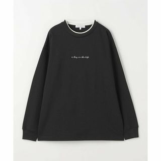 アデイインザライフ(a day in the life)の【NAVY】ポンチ エンブロイダリー フェイクレイヤード カットソー<A DAY IN THE LIFE>(Tシャツ/カットソー(半袖/袖なし))