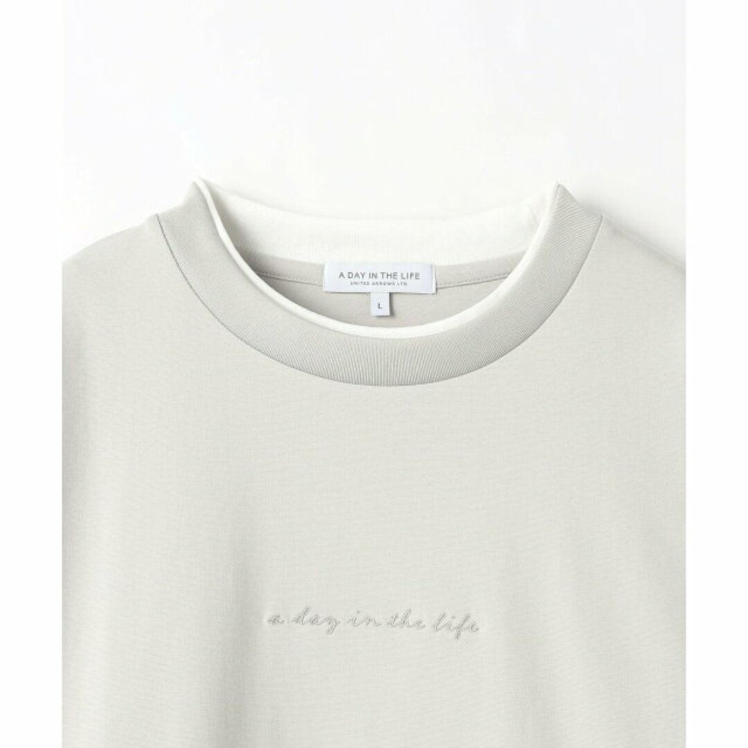 a day in the life(アデイインザライフ)の【LT.GRAY】ポンチ エンブロイダリー フェイクレイヤード カットソー<A DAY IN THE LIFE> メンズのトップス(Tシャツ/カットソー(半袖/袖なし))の商品写真