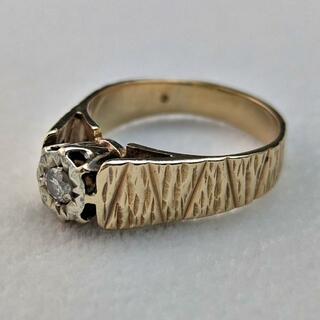 1972年 英国ヴィンテージジュエリー ダイヤモンド K9ゴールドリング 婚約指輪(その他)