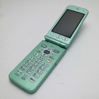 フジツウ(富士通)の新品同様 F-02J らくらくホン ミントグリーン  M666(携帯電話本体)